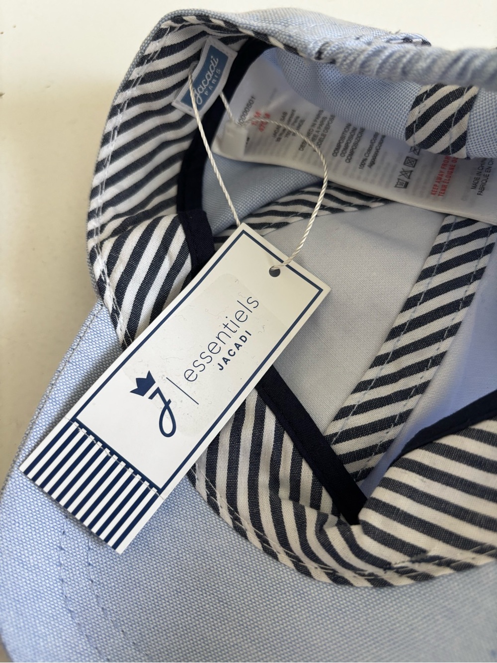Jacadi l’esprit Baby Oxford ball cap - Blue/White 12M/47cm - NWT - Picture 10 of 11